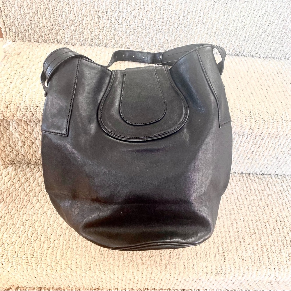 Hogan Black Leather Bucket Bag - Picture 4 of 12